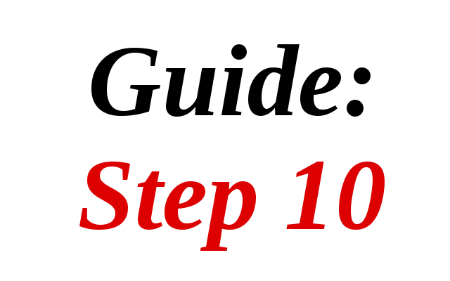 Guide: Step 10